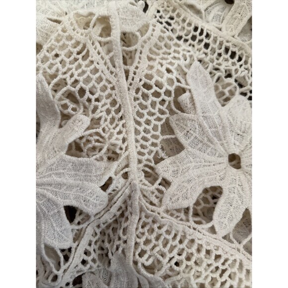VTG For Love & Lemons Ivory Crochet Mini Dress/ Cover-Up Size S/M - Picture 8 of 8